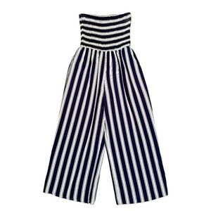 MLLE GABRIELLE,NWOT,STRAPLESS, ONEPIECE JUMPSUIT IN CLASSIC NAVY & WHITE.SIZE XL